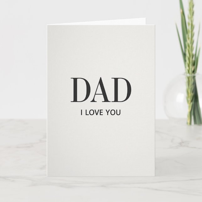 Serif Dad I Love You Card (Front)