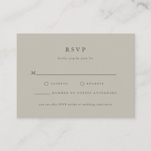 Serif Elegant Grey Wedding RSVP Enclosure Card
