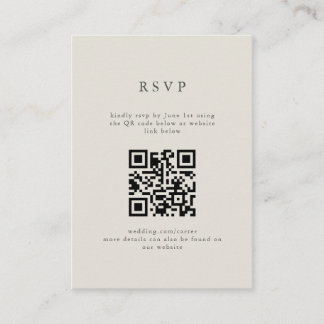 Serif Elegant Modern Wedding QR Code RSVP Enclosure Card