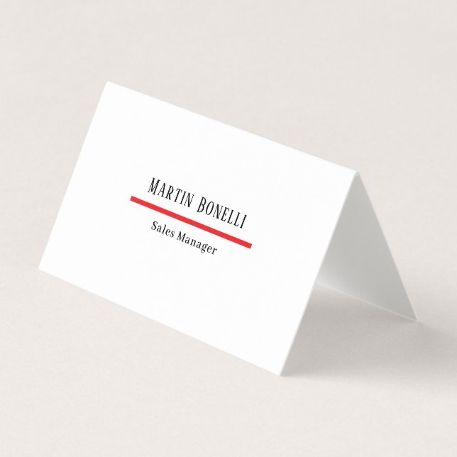 Serif Font Classical Simple Professional Linen Business Card (Front)