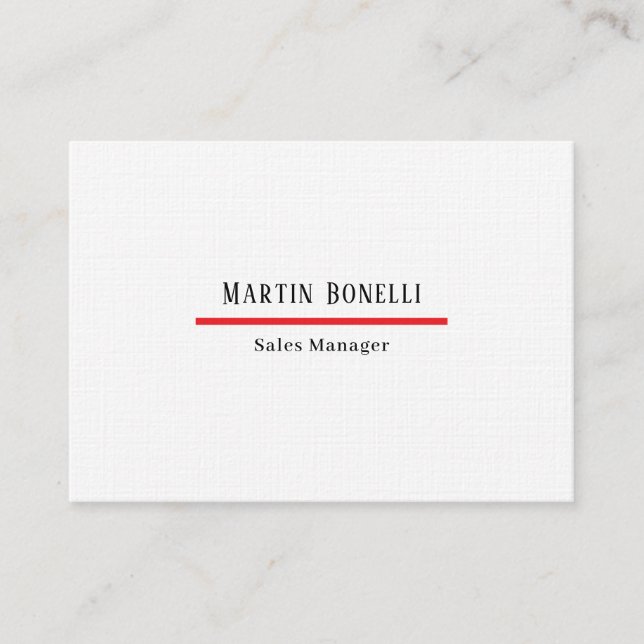 Serif Font Classical Simple Professional Linen Business Card (Front)