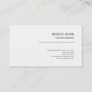 Serif Font Plain Simple Professional Minimalist Business Card