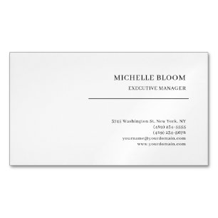 Serif Font Plain Simple Professional Minimalist Magnetic Business Card