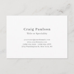 Serif Font Simple Professional Plain Minimalist Enclosure Card
