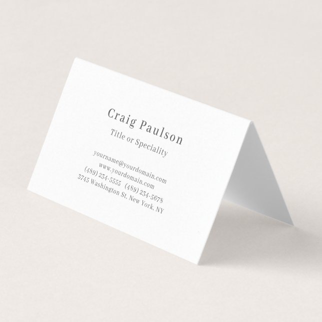 Serif Font Simple Professional Plain Premium Pearl Business Card (Front)