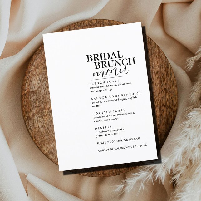 Serif Minimal Text Bridal Brunch Menu (Creator Uploaded)