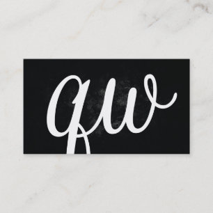 Serif Monogram Black Business Card