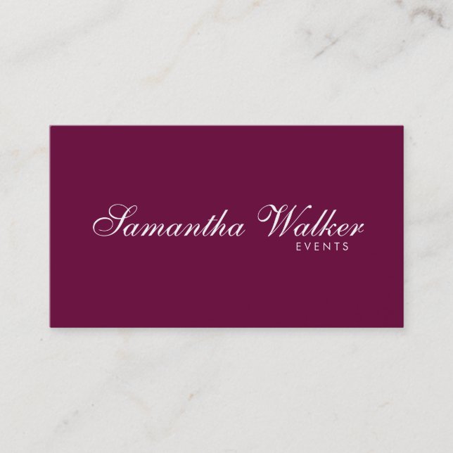 Serif Type 2 (Plum Background) Business Card (Front)