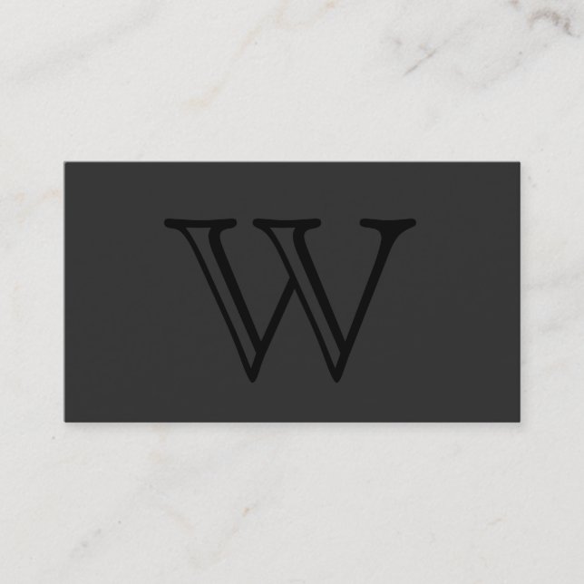 Serif Type Monogram Business Card (Front)