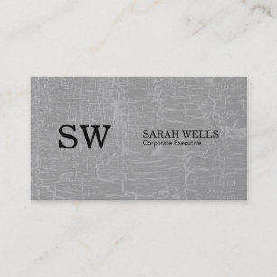 Serif Type Monogram / Marbled Grey Business Card