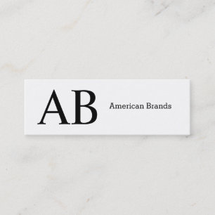 Serif Type Monogram Mini Business Card