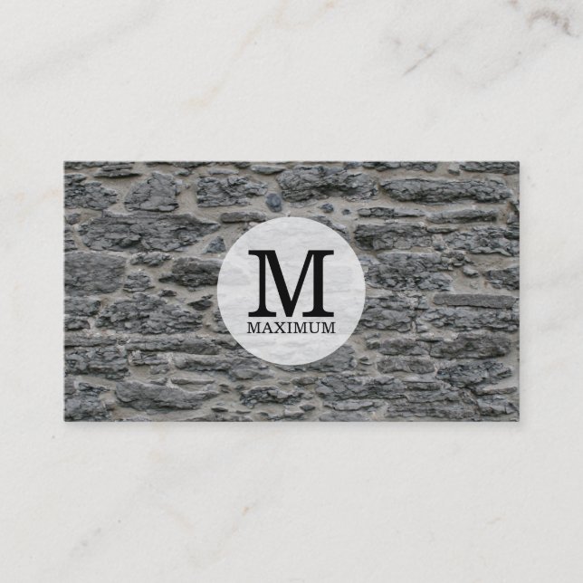 Serif Type Monogram / Stone Business Card (Front)