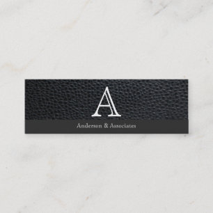 Serif Type Monogram variation / Leather Mini Business Card