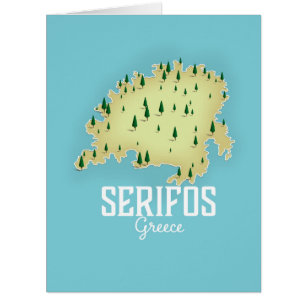 Serifos Greek Map Illustrated travel poster