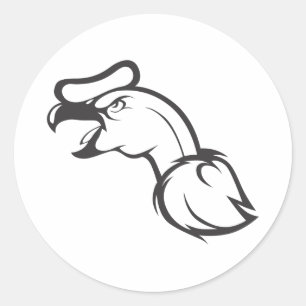 Serious Andean Condor Bird in Black and White Classic Round Sticker