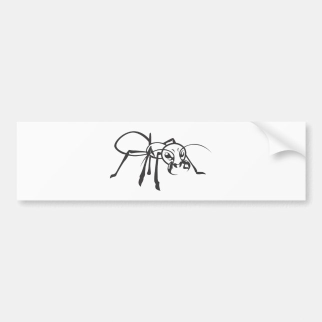 Serious Ant in Black & White Bumper Sticker (Front)