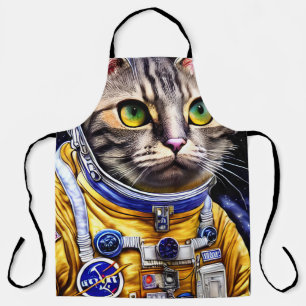 Serious Astronaut Cat Artwork Apron