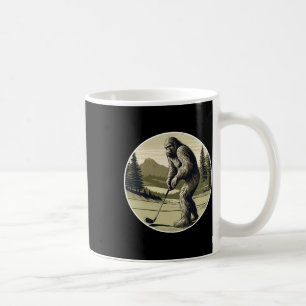 Serious Bigfoot Sasquatch Golf Player W Club Green Coffee Mug