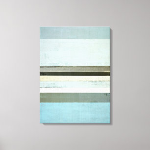 'Serious' Blue and Grey Abstract Art Canvas Print