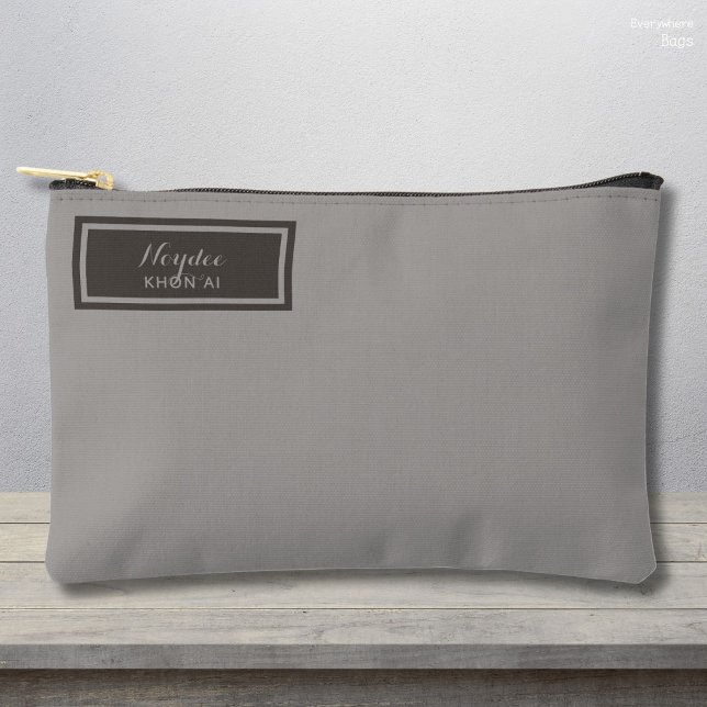 Serious Classic Minimal Simple Grey Accessory Pouch (Creator Uploaded)