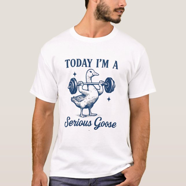  Serious Goose Funny Animal T-shirt (Front)