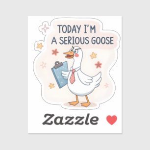 Serious Goose Vinyl Sticker – Funny Animal Meme De