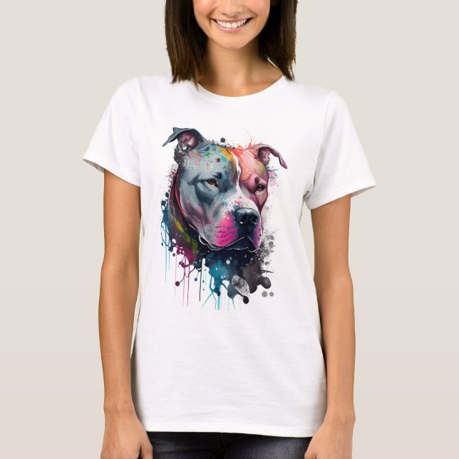 Serious look + kind heart: pitbull T-Shirt (Front)