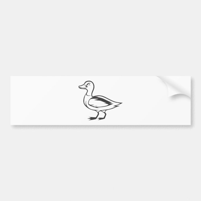 Serious Mallard Duck Bird in Black and White Bumper Sticker (Front)