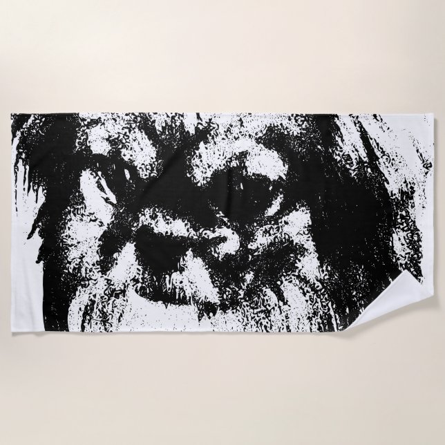 Serious Pup Energy Beach Towel (Front)
