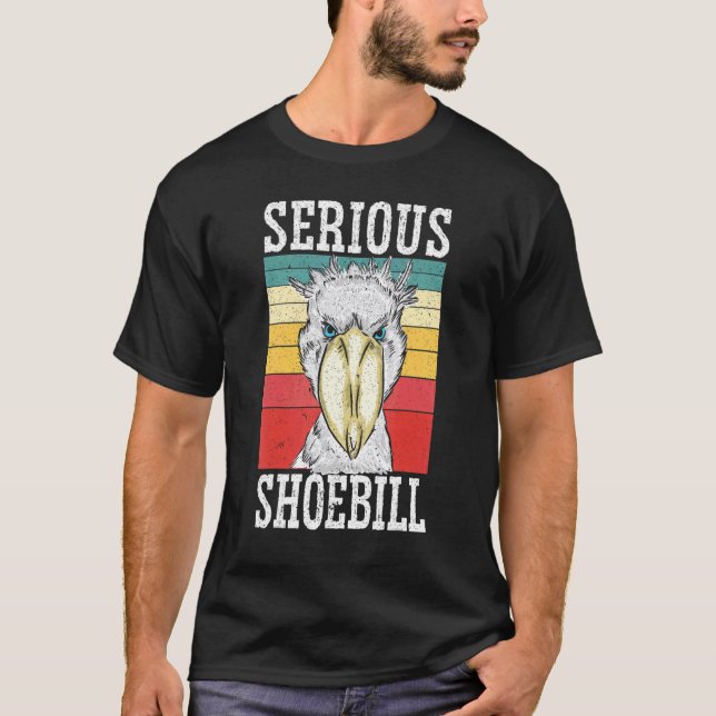 Serious Shoebill  Stork Bird Whisperer Whalehead T-Shirt (Front)