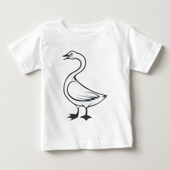 Serious Tundra Swan Bird Baby T-Shirt (Front)