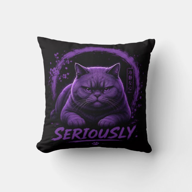 Seriously Cat Cushion (Front)