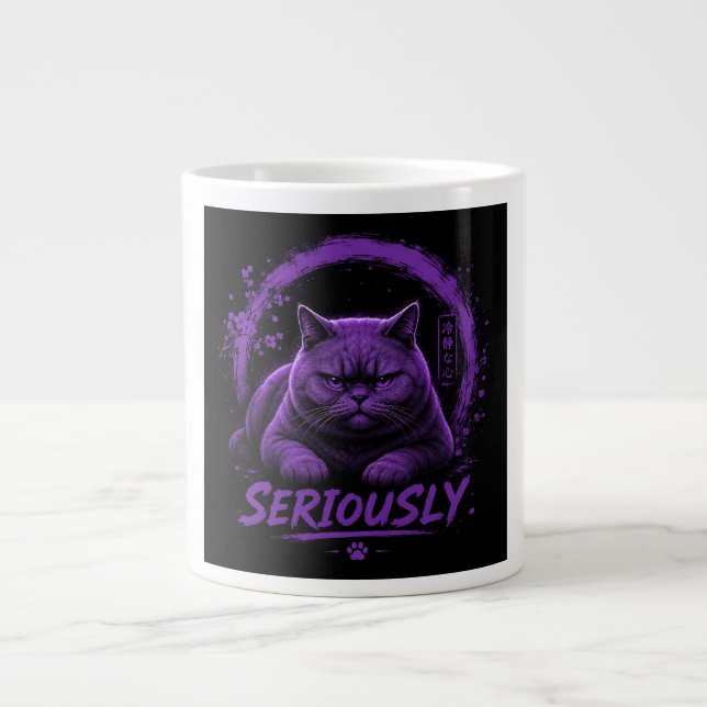 Seriously Cat Large Coffee Mug (Front)