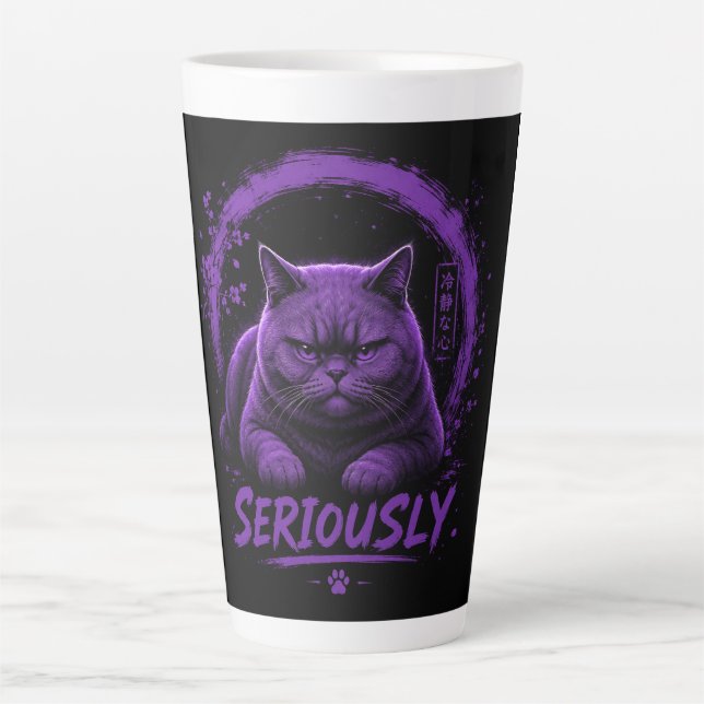 Seriously cat  latte mug (Front)