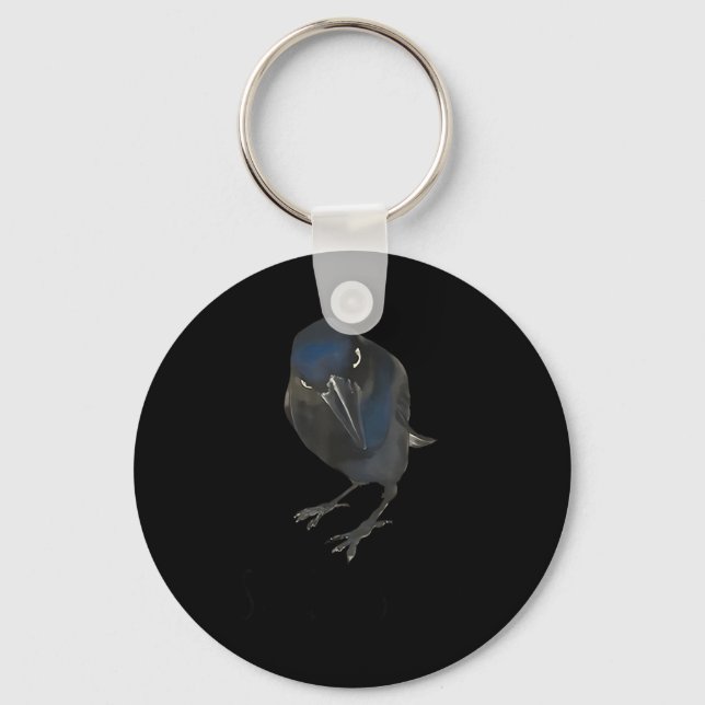 Seriously Funny Crow Sarcastic Quote  Key Ring (Front)
