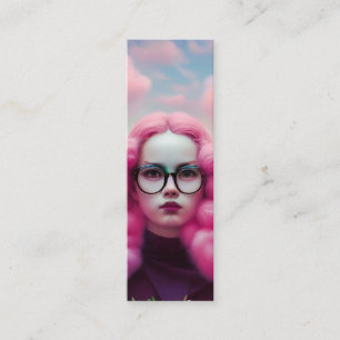Seriously Pink Hair Bookmark Mini Business Card