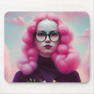 Seriously Pink Hair Mouse Pad