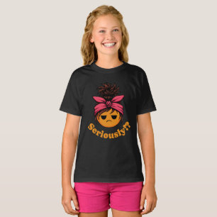 Seriously Sassy Mood Face Messy Bun Bandana T-Shirt