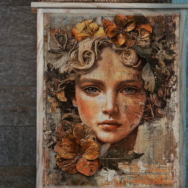Seriously Serene Woman Decoupage Tissue Paper (Creator Uploaded)