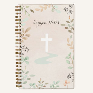 Sermon Notes with Nature Border Notebook