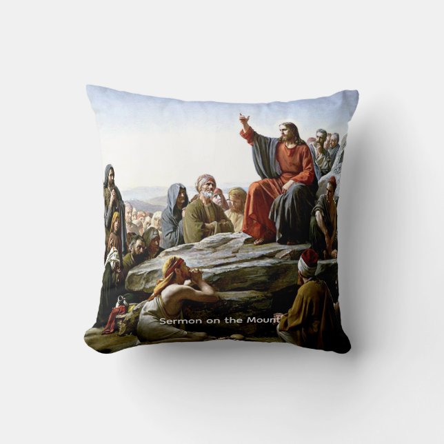 Sermon on the Mount by Carl Bloch Cushion (Front)