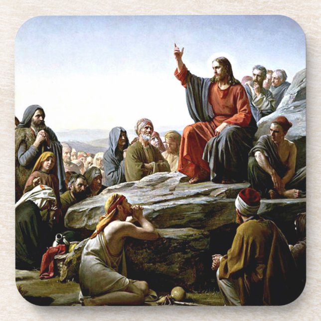 Sermon on the Mount - Carl Bloch painting Coaster (Front)