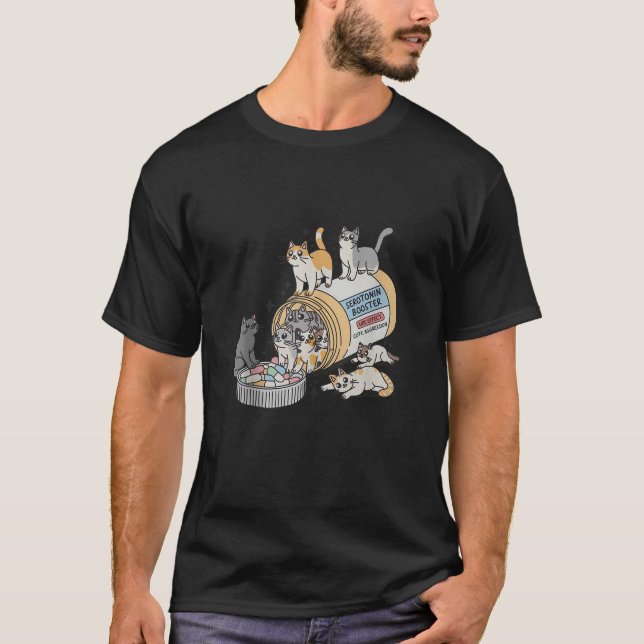 Serotonin Booster Cats Side Effect Cute Aggression T-Shirt (Front)
