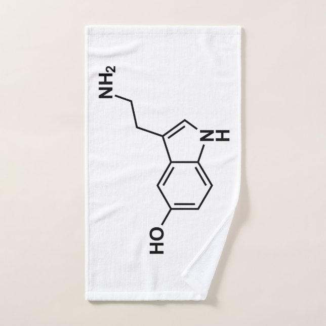 serotonin chemical formula science symbol elements hand towel (Hand Towel)