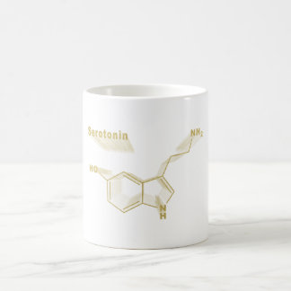 Serotonin Hormone Structural chemical formula gold Coffee Mug