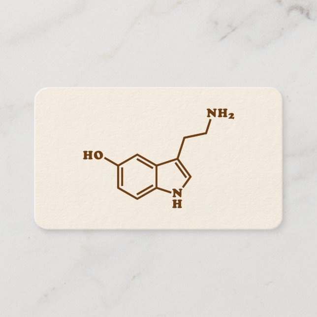Serotonin Molecular Chemical Formula Business Card (Front)