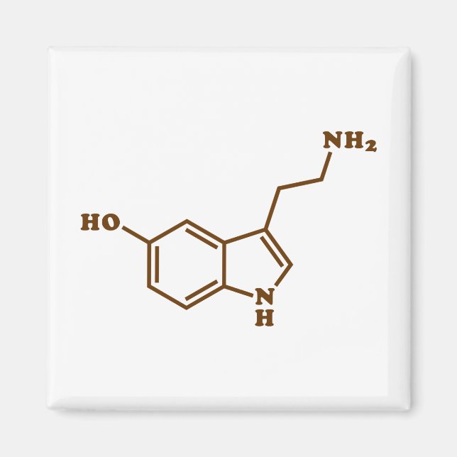 Serotonin Molecular Chemical Formula Magnet (Front)