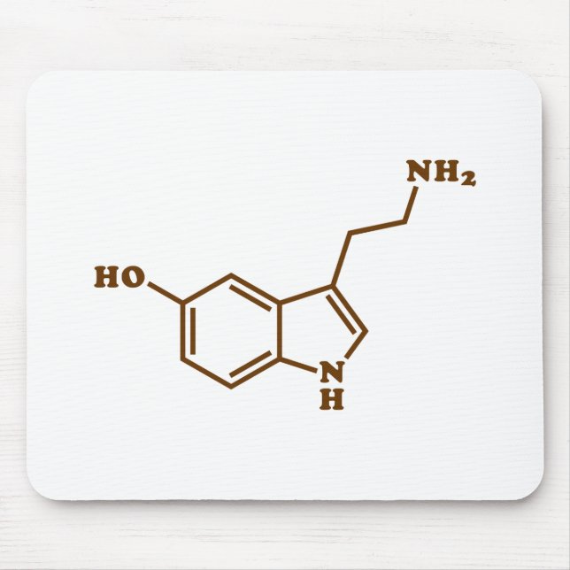 Serotonin Molecular Chemical Formula Mouse Pad (Front)