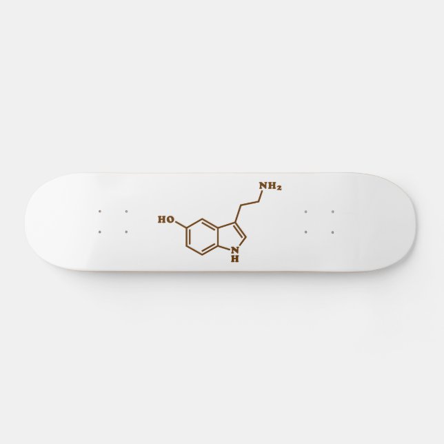 Serotonin Molecular Chemical Formula Skateboard (Horz)