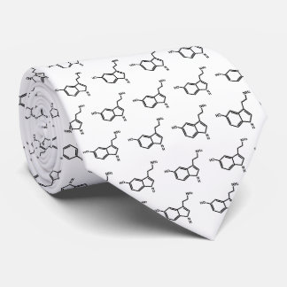 Serotonin Molecule Chemistry Fans White Tie